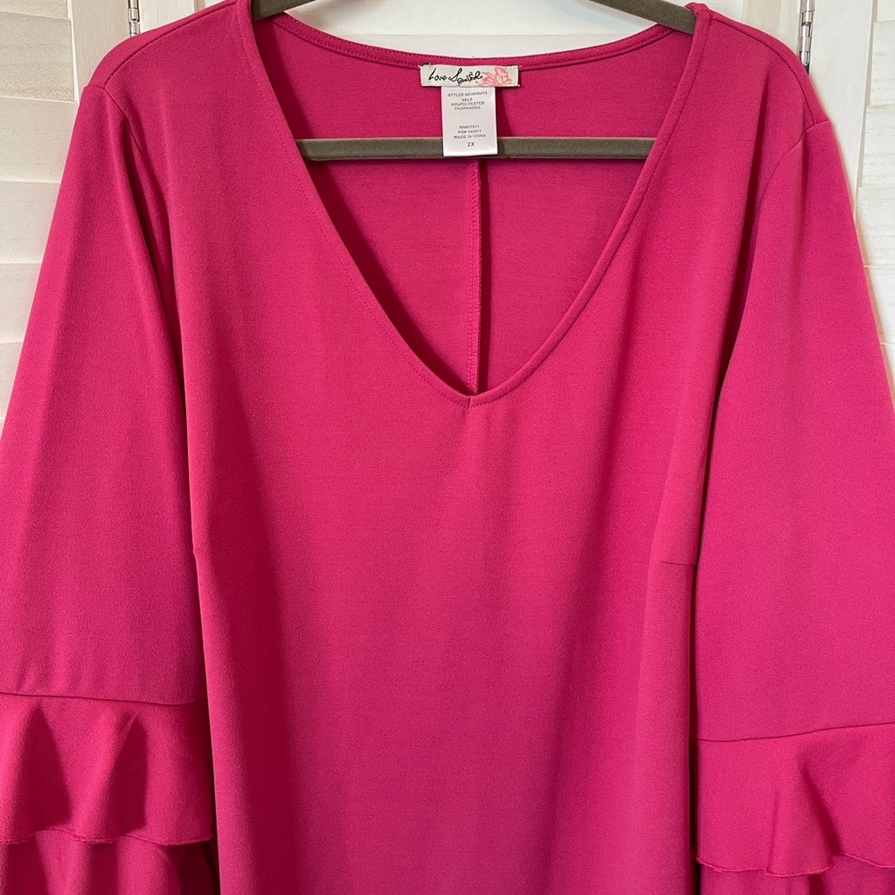 Love Squared Hot pink midi dress size 2X - Picture 3 of 8